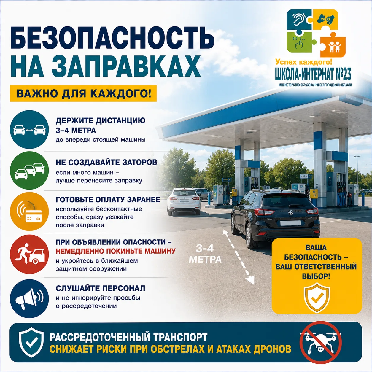 🚗⛽ Важно! Соблюдайте меры безопасности на автозаправочных станциях.

В связи с действующим режимом 