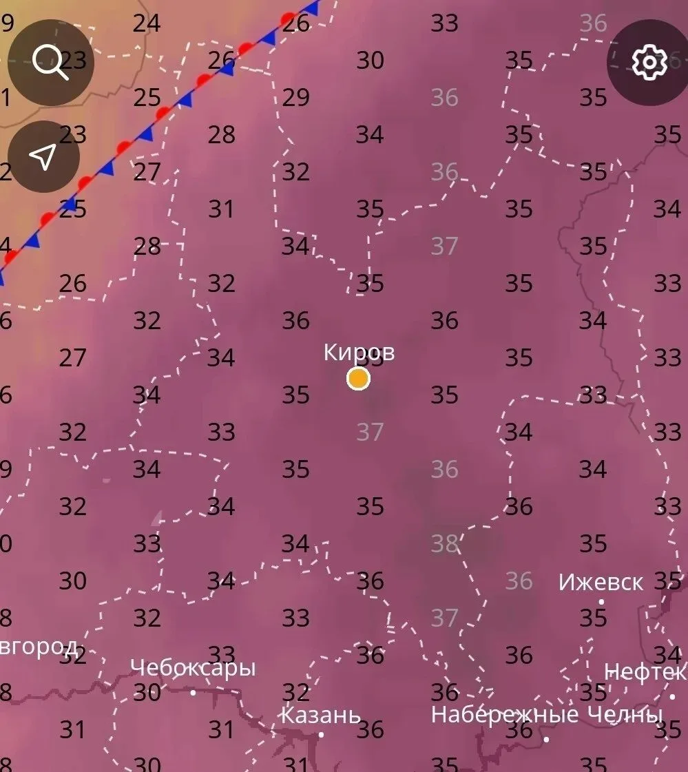 В Кировской области 26–27 июля ожидается экстремальная жара: в восточной части региона ...