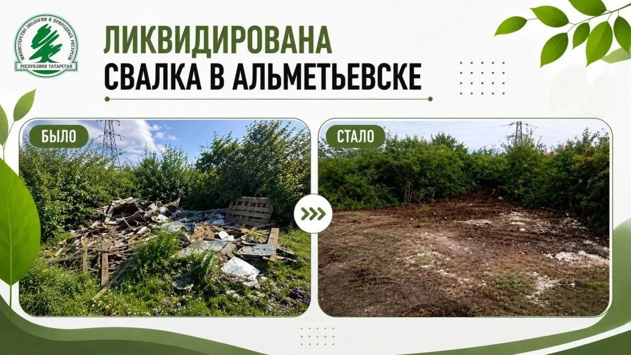 В Альметьевске на территории СНТ "Слива" была ликвидирована незаконная свалка площадью ...