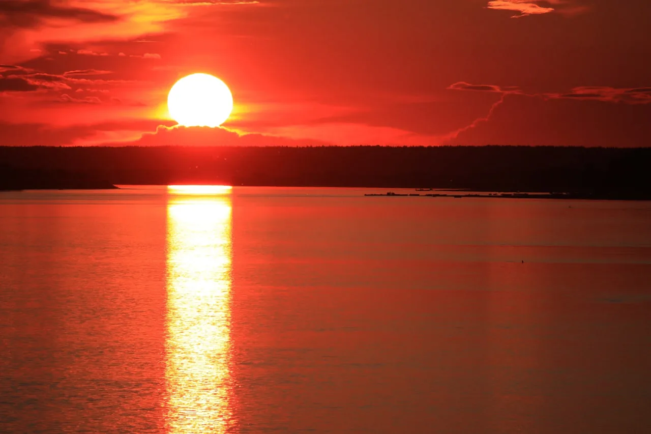 Закат солнца на реке Ижме 🌅