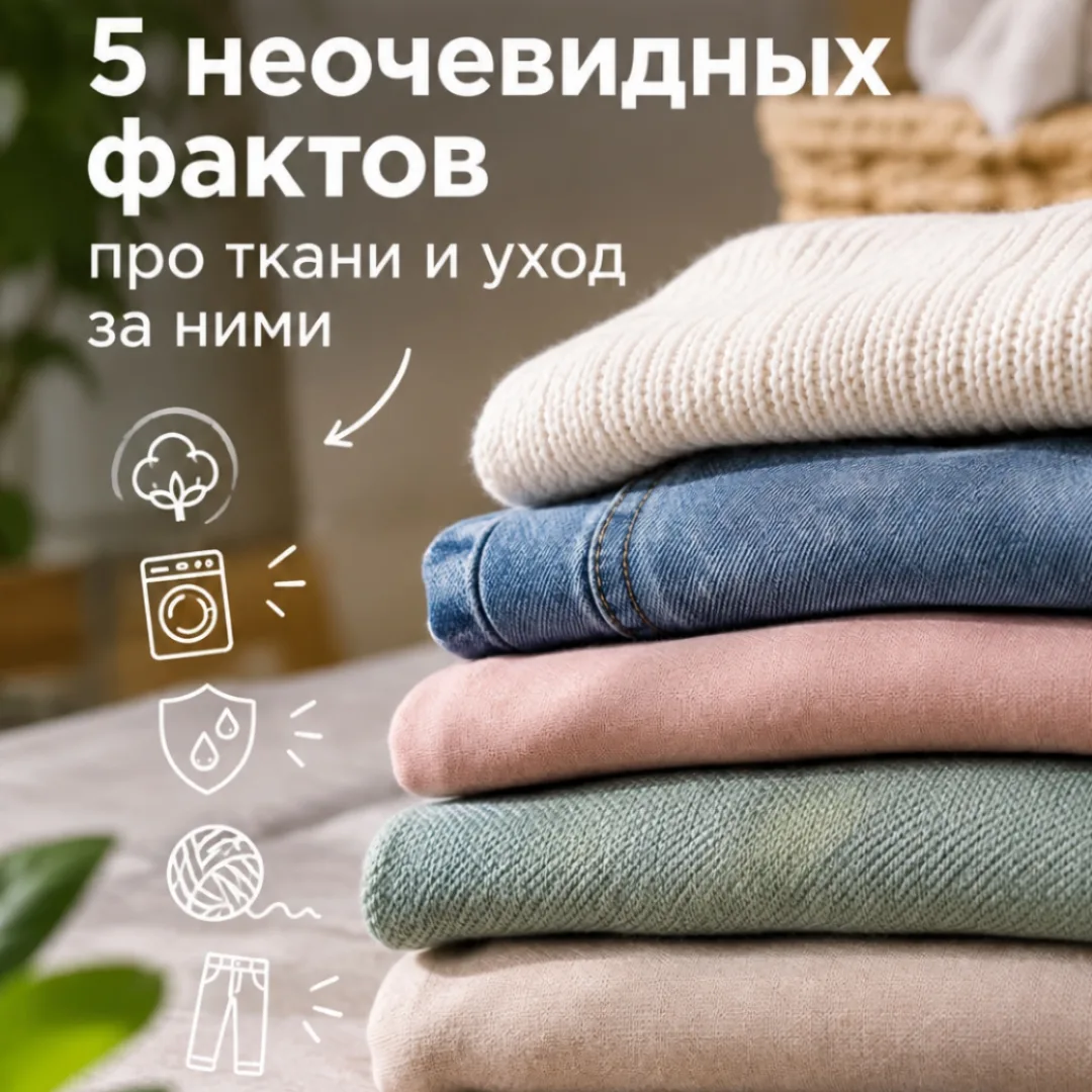 Сегодня в рубрике "Полезности" 5 неочевидных фактов про ткани и уход за ними.
