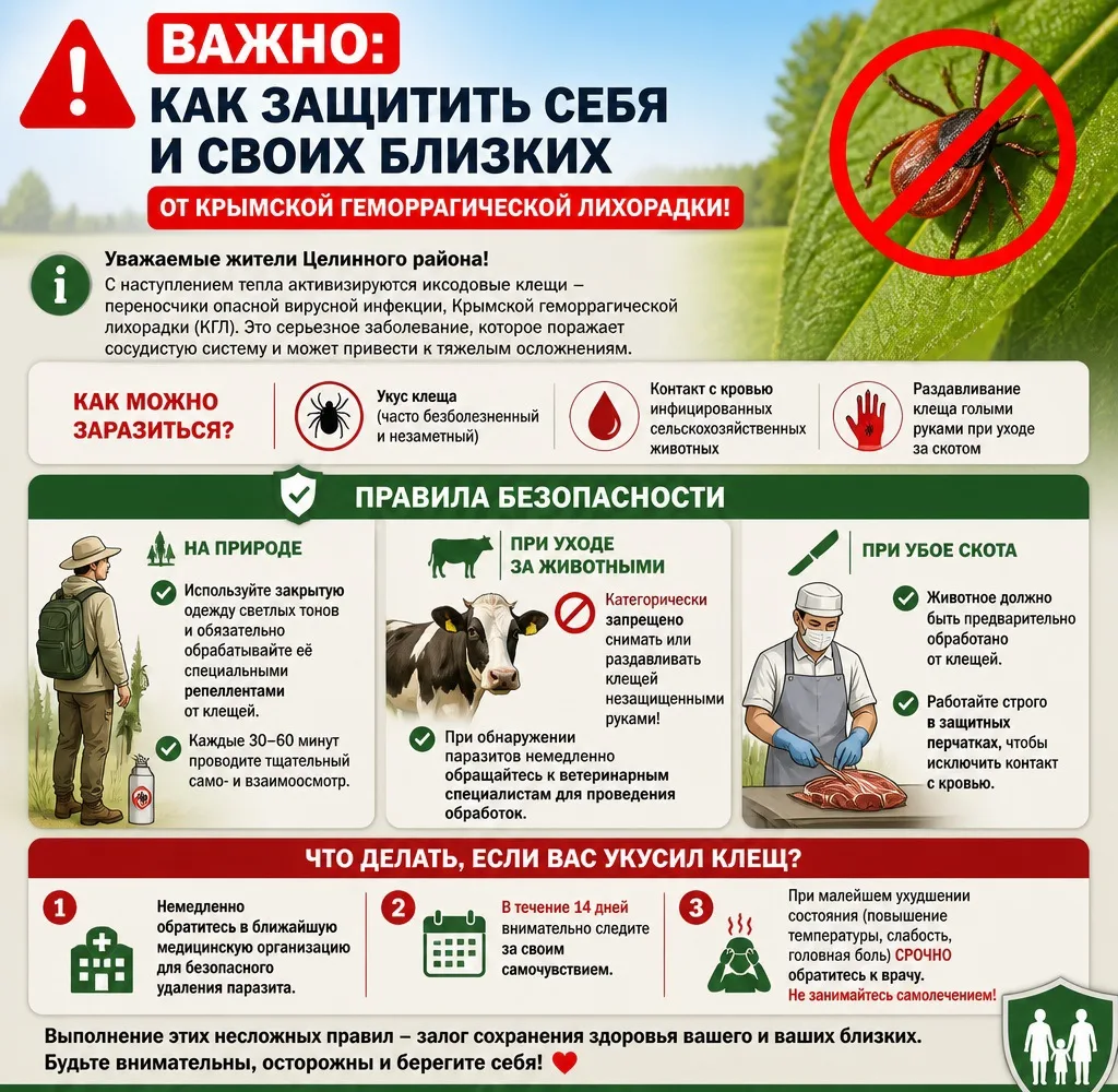 ⚠️ ВАЖНО: Как защитить себя и своих близких от Крымской геморрагической лихорадки!

   Уважаемые жит