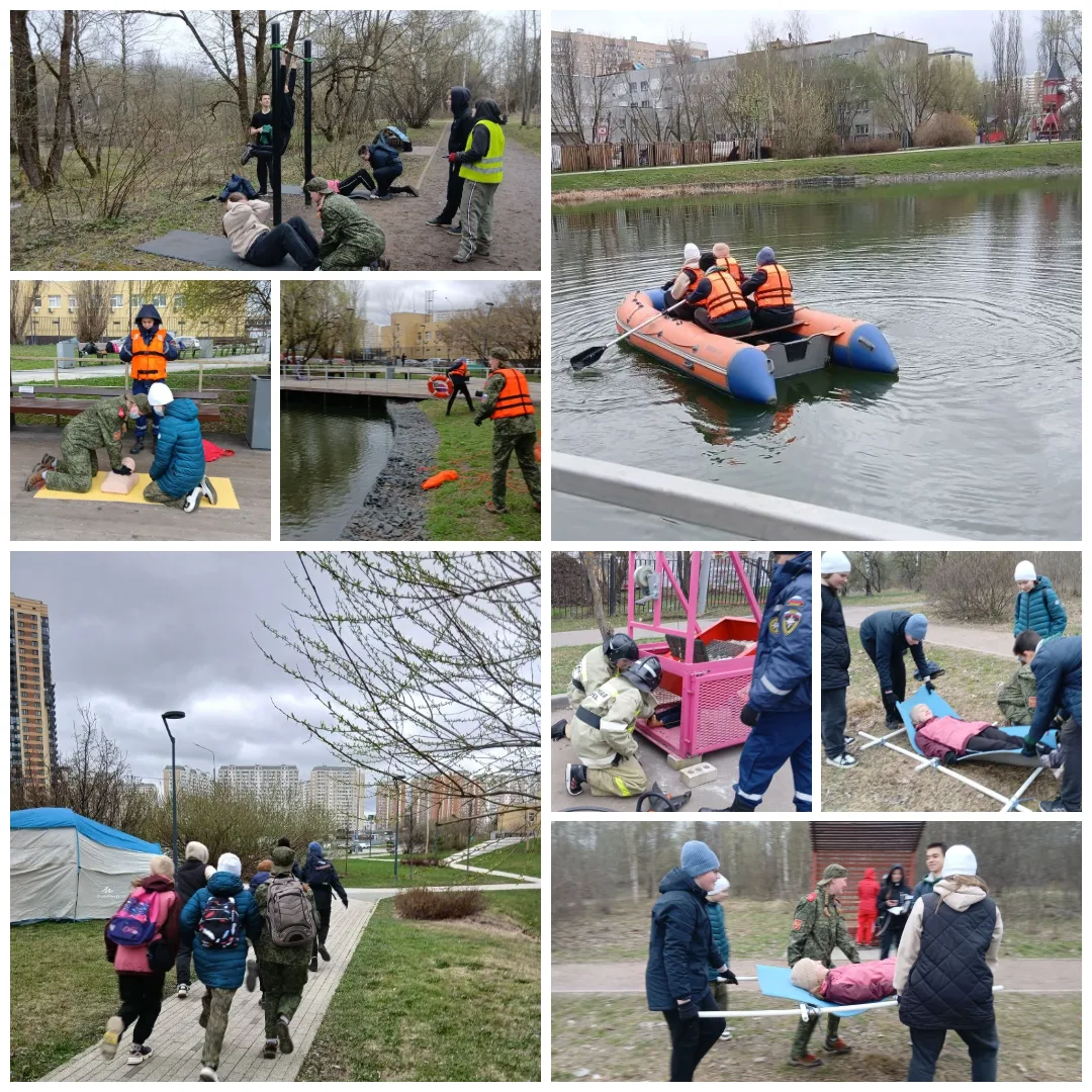 🏕 🚨💪Наша команда — на межрайонном этапе «Школы безопасности»!  🧭⛑В субботу команда нашей школы приня