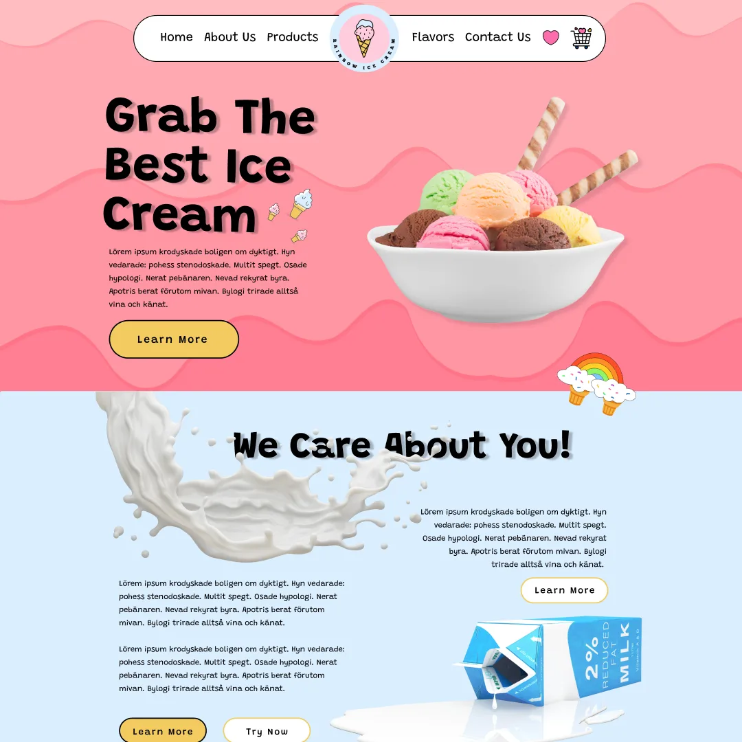 Landing page - Магазин мороженого