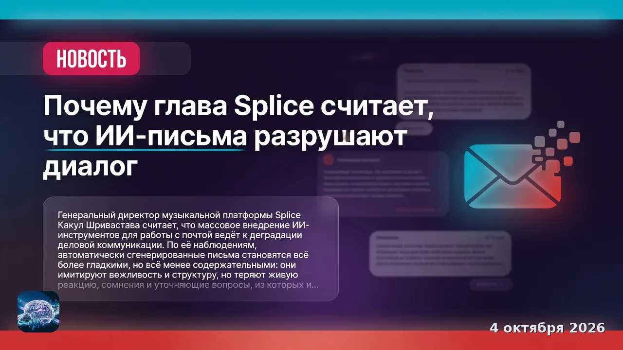 Почему глава Splice считает, что ИИ-письма разрушают диалог