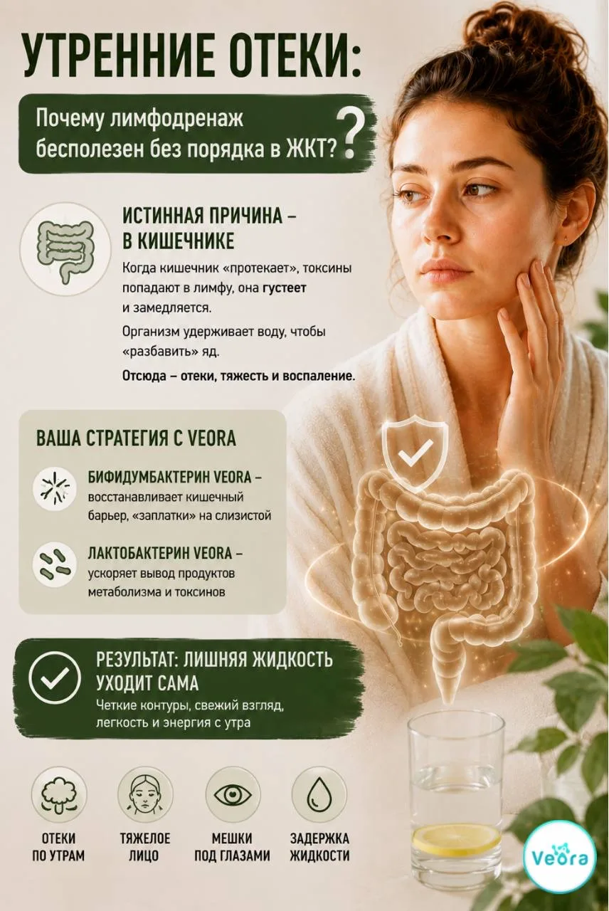 Утренние отеки: почему лимфодренаж бесполезен без порядка в ЖКТ?