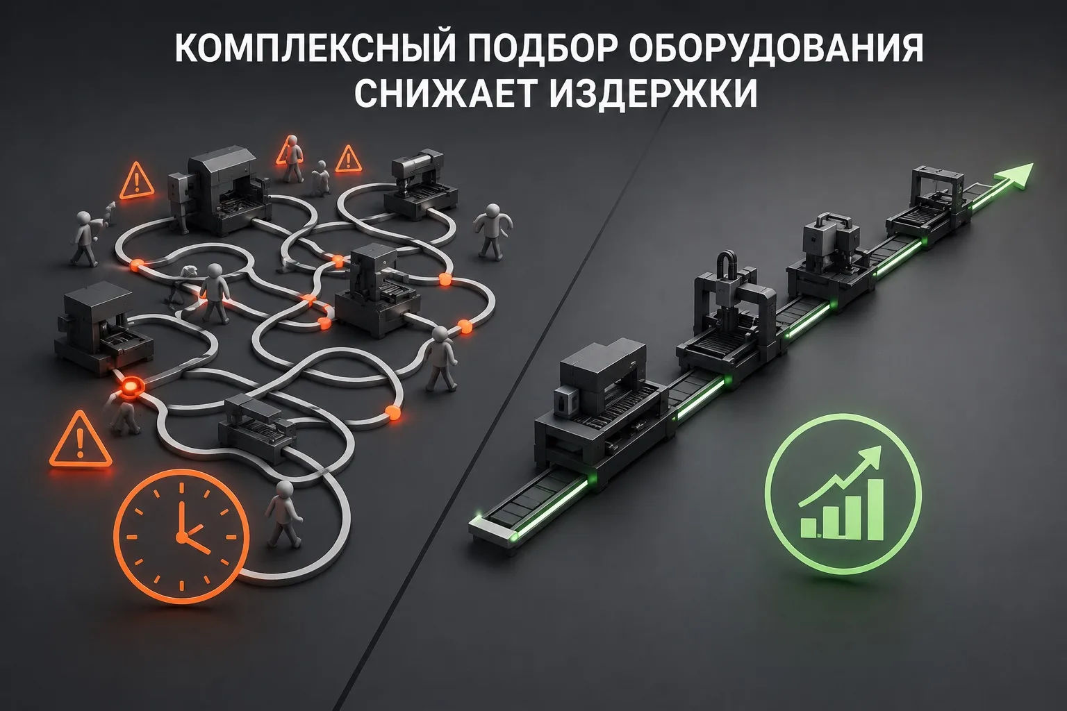Почему комплексный подбор оборудования снижает издержки 📈

На производстве дорого обходятся не толь