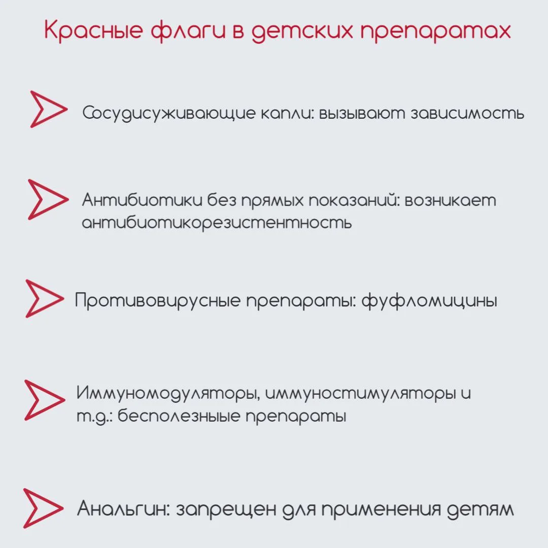 Красные флаги в детских препаратах