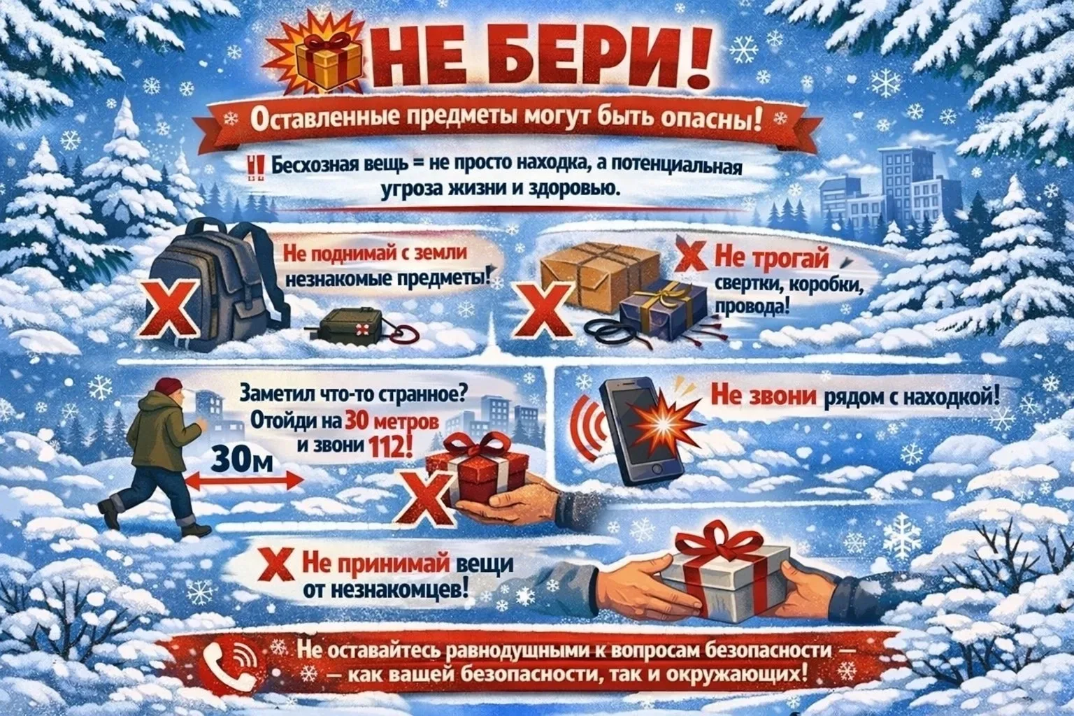 ⛔️НЕ БЕРИ! Оставленные предметы могут быть опасны!⛔️  В праздничные дни возрастает риск обнаружения 