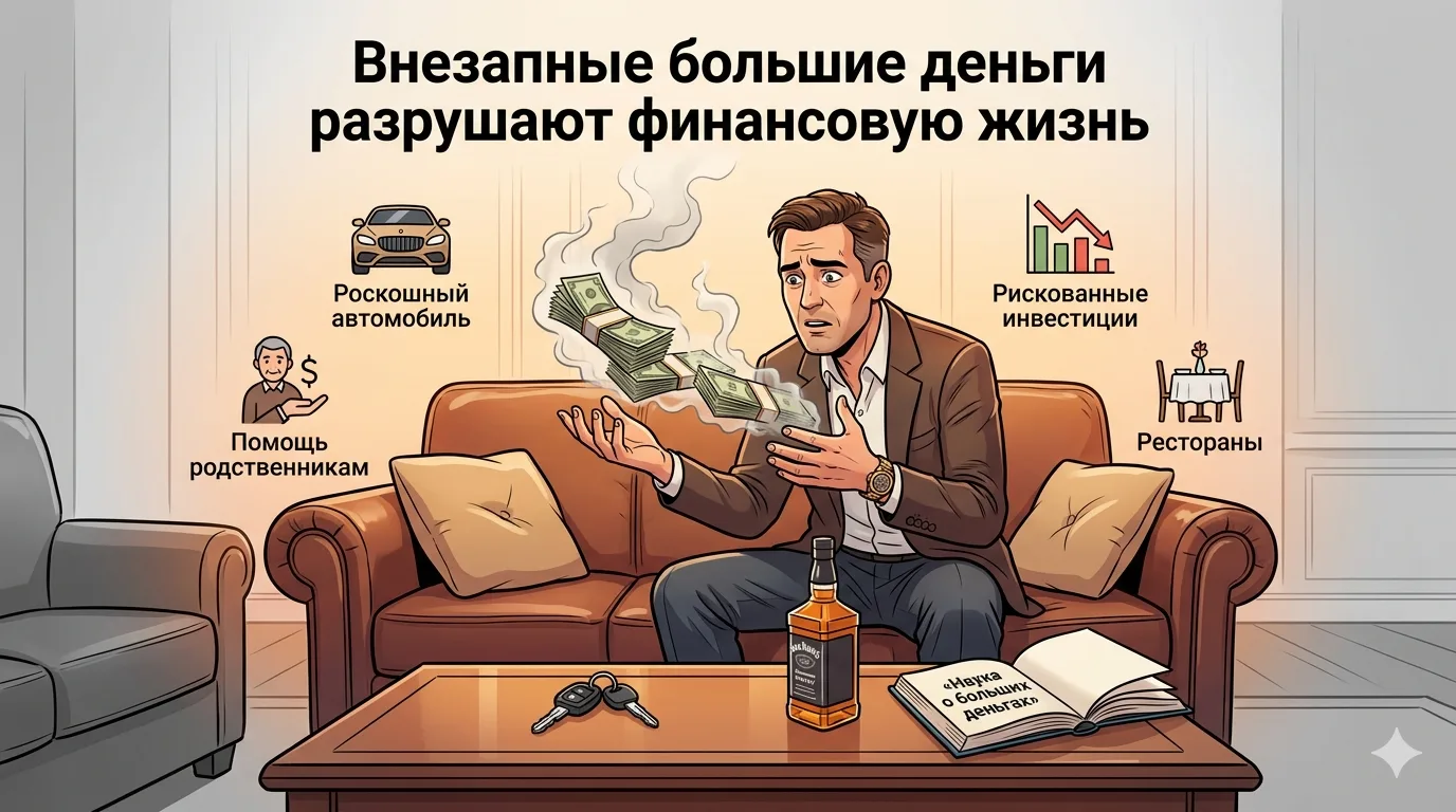 «Внезапные большие деньги разрушают финансовую жизнь чаще, чем создают её. Я провёл исс...