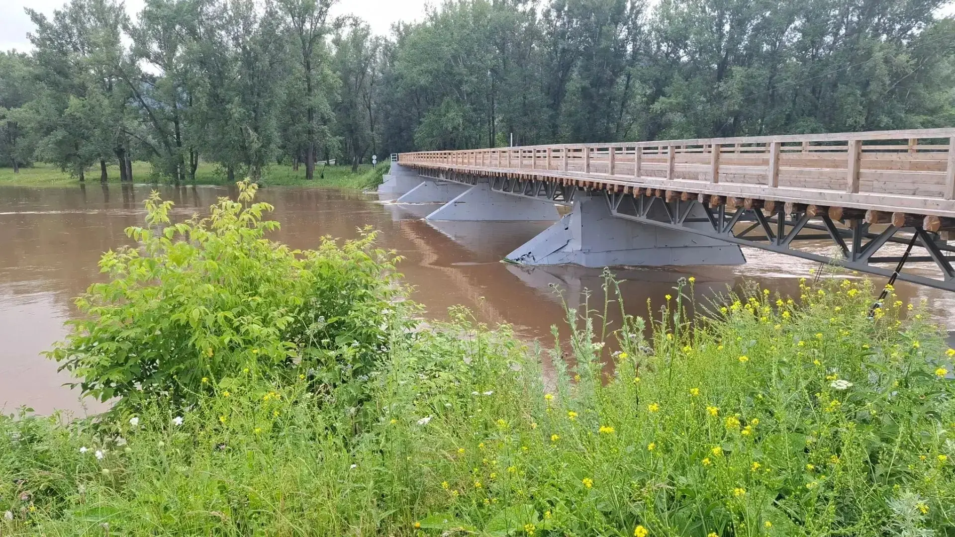 Уровень воды в р. Уфа продолжает повышаться и достиг рекордного значения для июля — 240 см. 
Настоят