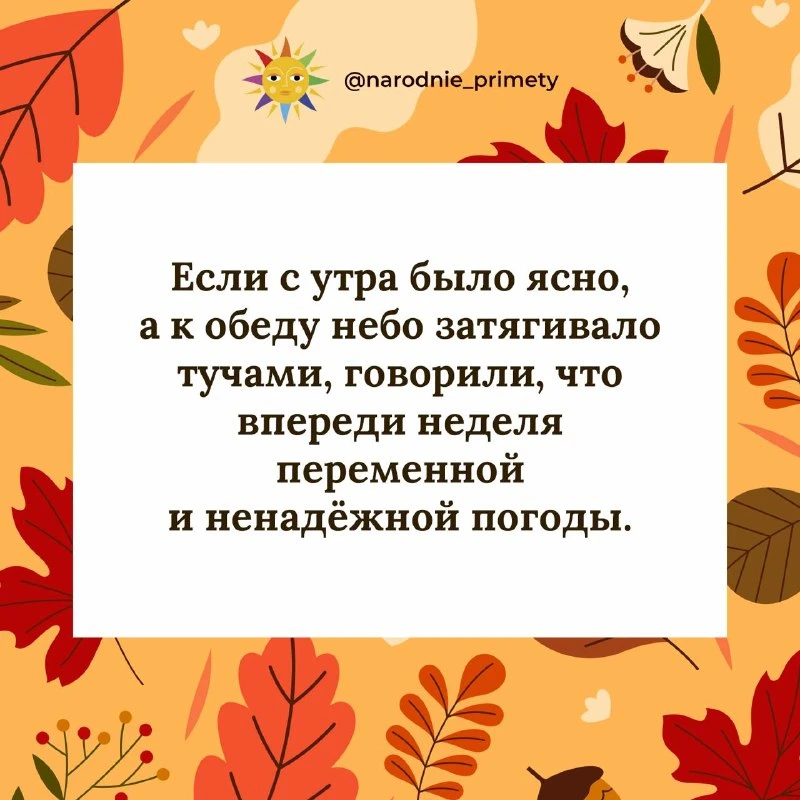 🌞Народные приметы