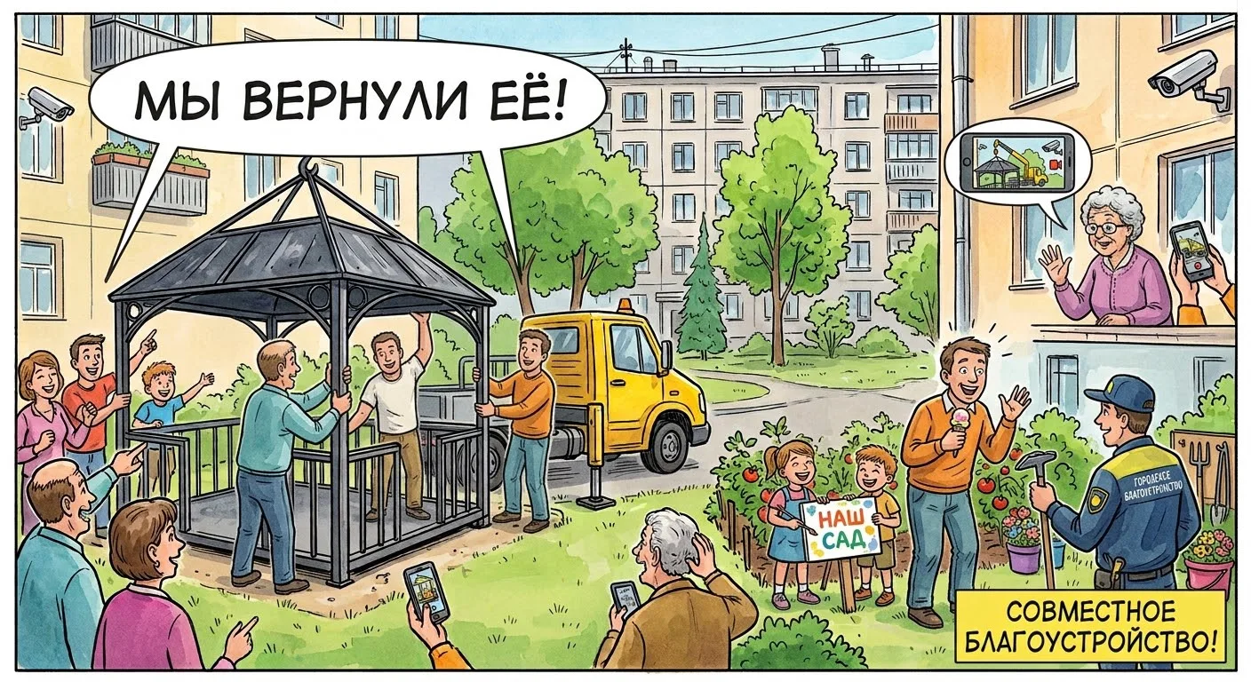 Операция «Возвращение беседки», или Ограбление века: Как четырехметровый железный гиган...