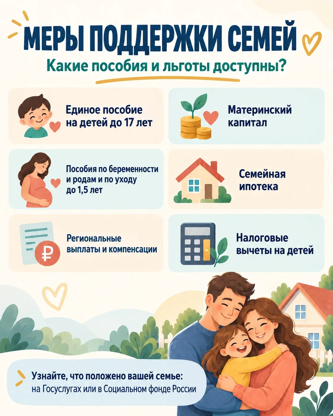 👪 Меры поддержки семей: какие пособия и льготы доступны?