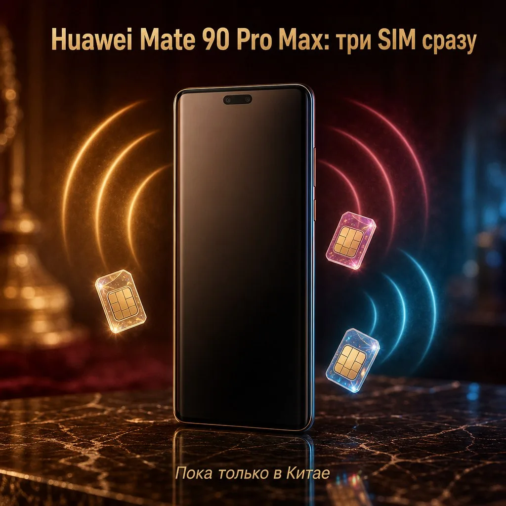 Huawei Mate 90 Pro Max работает с тремя SIM одновременно