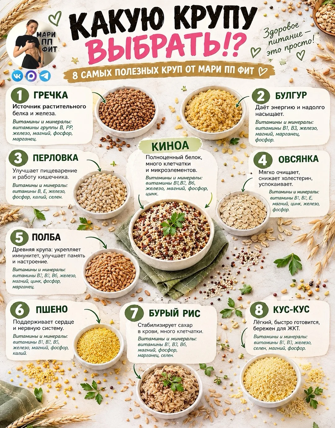 🌾 ТОП-5 КРУП ДЛЯ ПОХУДЕНИЯ: ЧЕМ ОНИ ПОЛЕЗНЫ И ПОЧЕМУ ИХ СТОИТ ЕСТЬ ⁉️