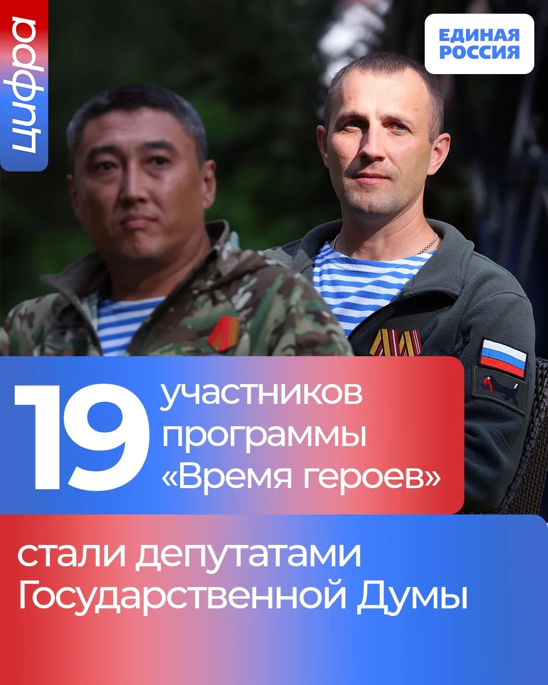 По итогам прошедших выборов 19 участников программы «Время героев» стали депутатами Гос...