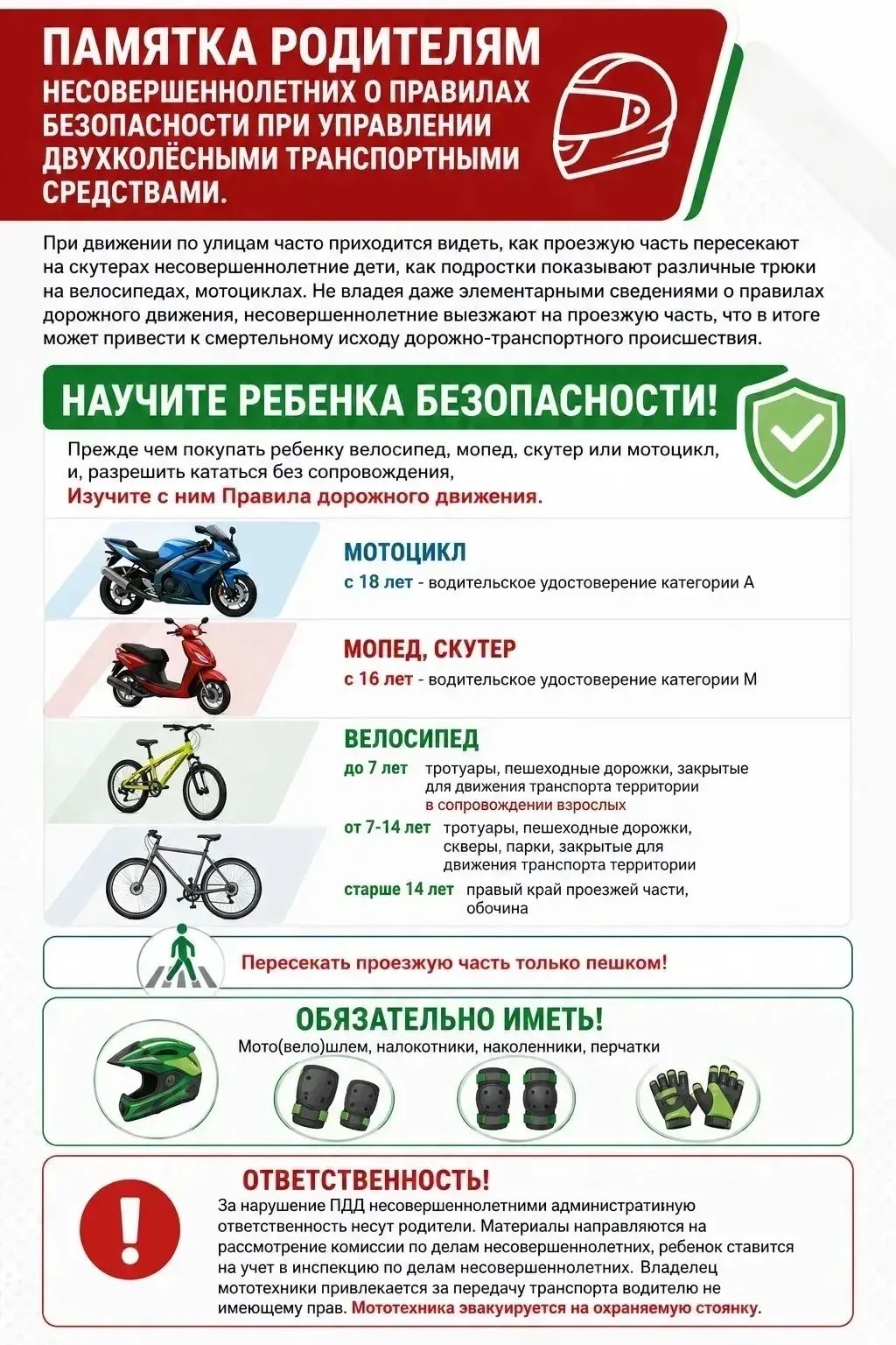 🚦 Внимание, родители: безопасность ребёнка на двух колёсах — в ваших руках