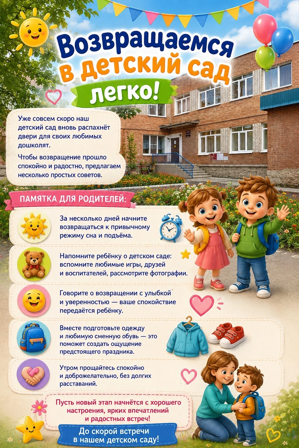 🌿 Возвращаемся в детский сад легко!