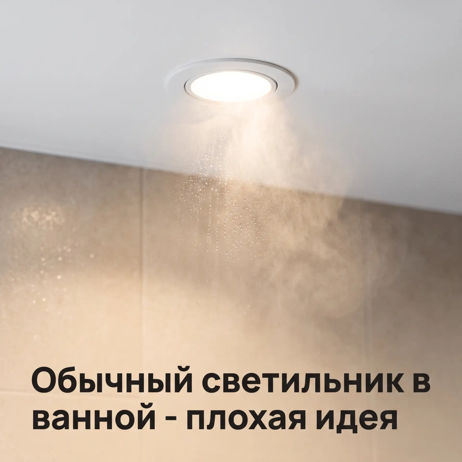 Пар, брызги, перепад температур - обычный светильник в ванной живёт недолго и часто вых...