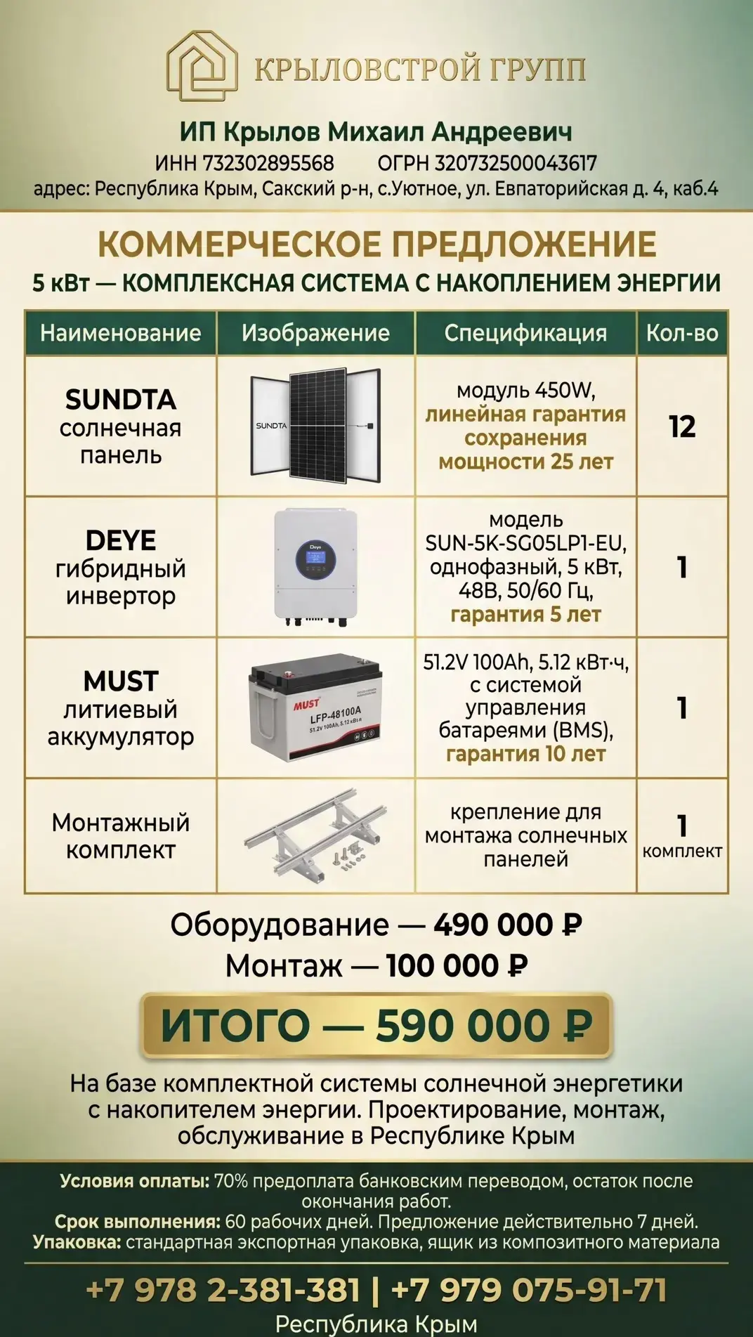 Сокращены сроки поставки с 60 до 40 календарный дней