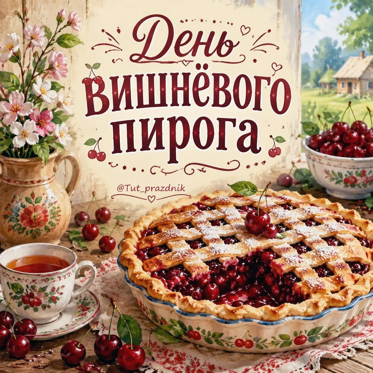 🍒🥧 16 июня — День вишнёвого пирога 🥧🍒

Сегодня отмечается вкусный и ароматный праздник — День ви