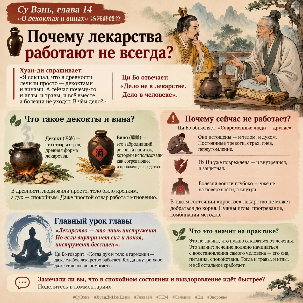 🍶 Почему лекарства работают не всегда (Су Вэнь, глава 14)