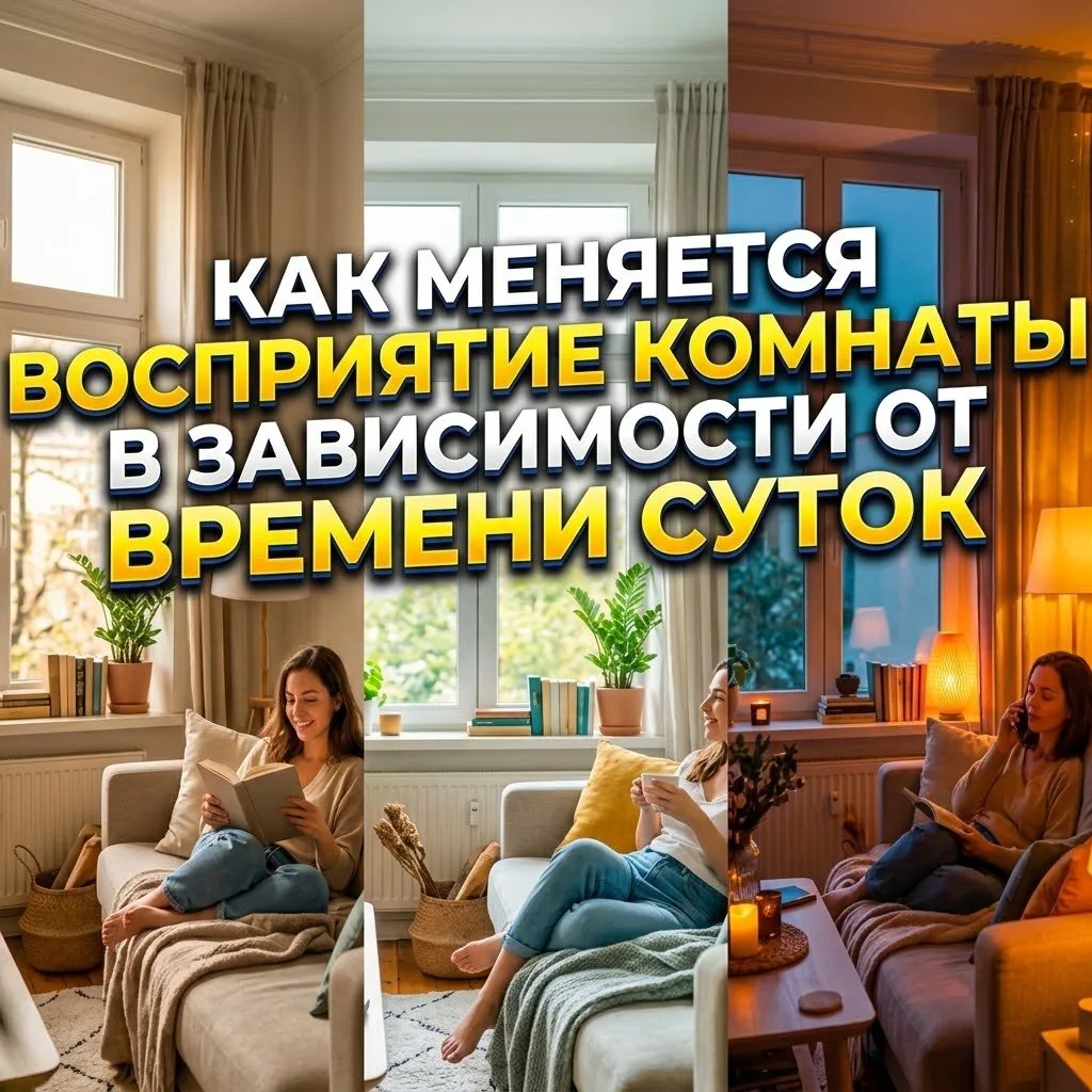 Одна и та же комната может выглядеть по-разному в течение дня. Утром она кажется больше...