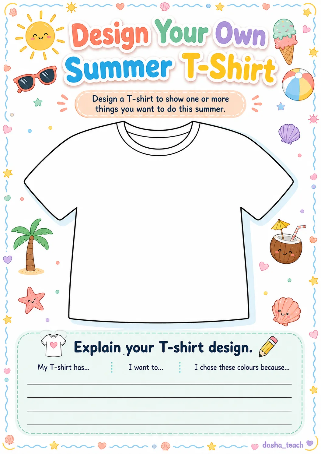👕🌞 design your own summer outfit — creative worksheets

серия летних рабочих листов, где ученики п