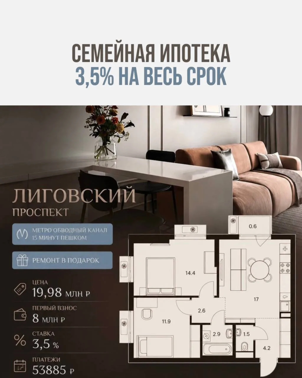 🏙️ 3-евро сегодня или 2-евро через 2 месяца при тех же платежах?

Тот же жилой комплекс, тот же пер