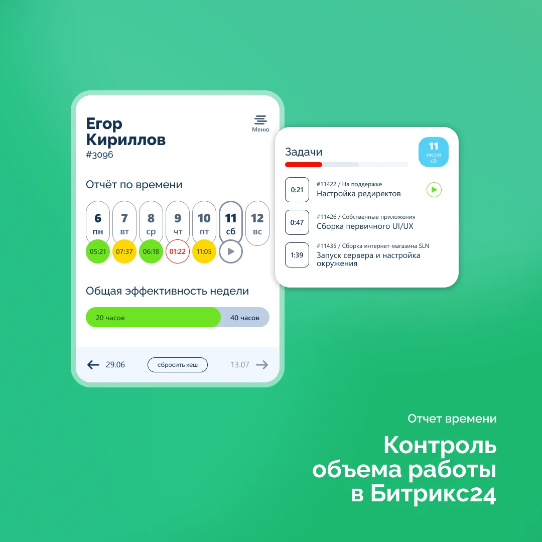 Наше приложение по мониторингу и управлению объемами отработанных часов в задачах Битрикс24 не прост