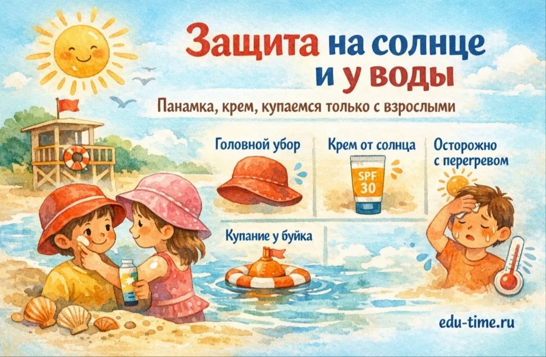 Защита на солнце и у воды ☀️

Жаркие дни дарят радость, но требуют простых правил. Поэтому важно нос