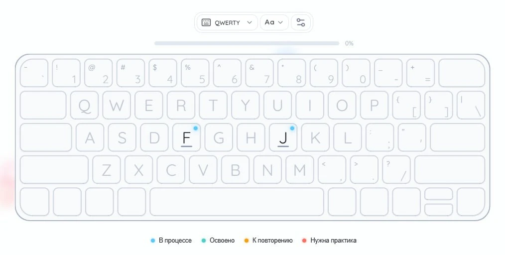 Тренажер слепой печати для изучения языков и раскладок