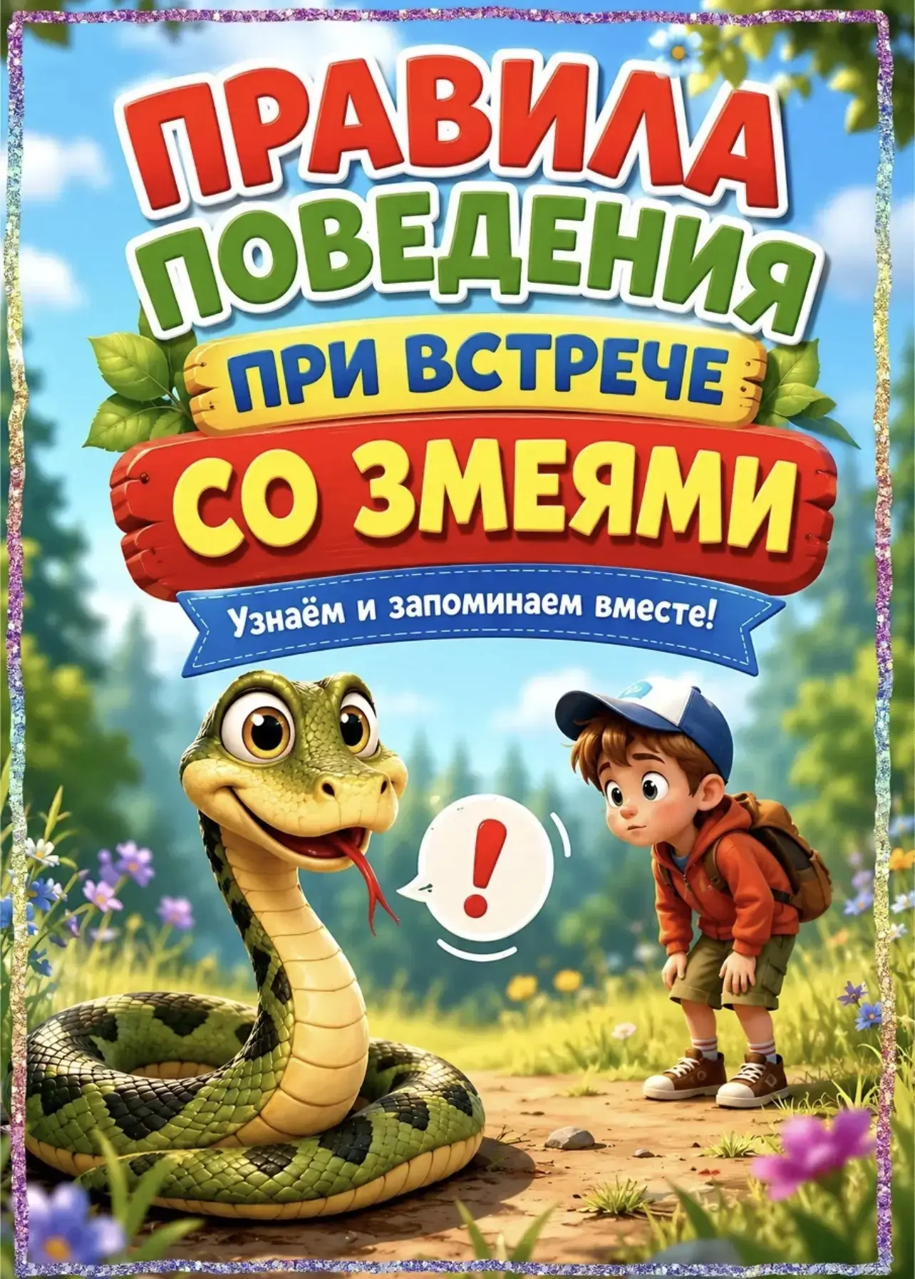 🐍 Как вести себя при встрече со змеей?
В средней группе прошло занятие по безопасности. Ребята посм