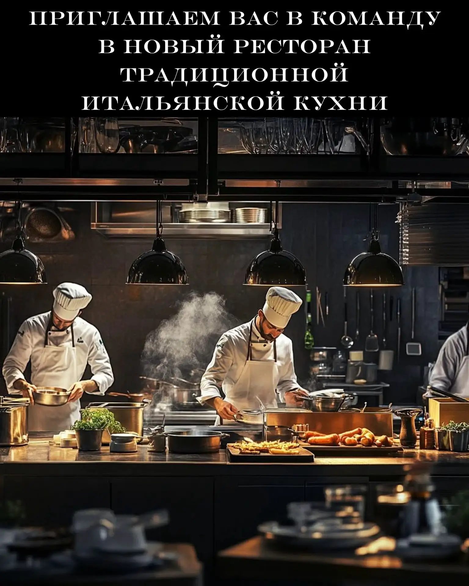 👨‍🍳Приглашаем вас в команду в новый ресторан традиционной итальянской кухни: