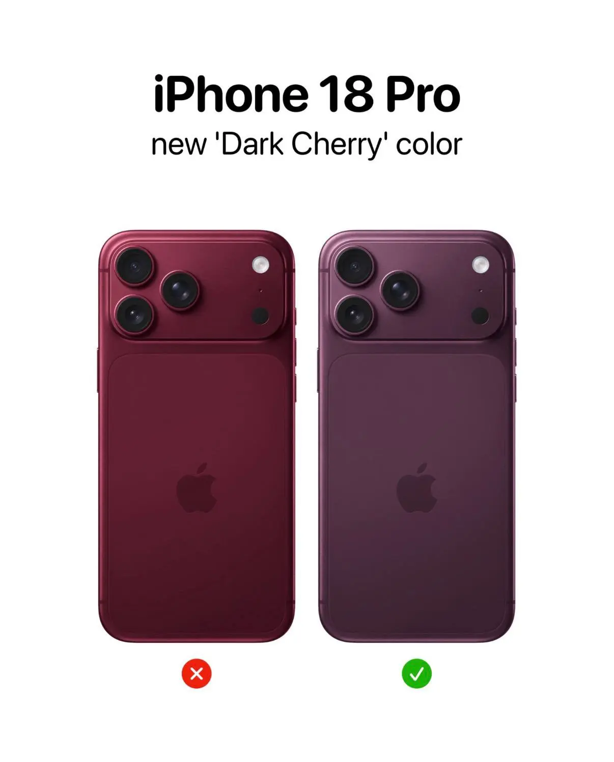 Так на самом деле выглядит цвет темной вишни нового iPhone 18 Pro — инсайдер показал обновленный рен