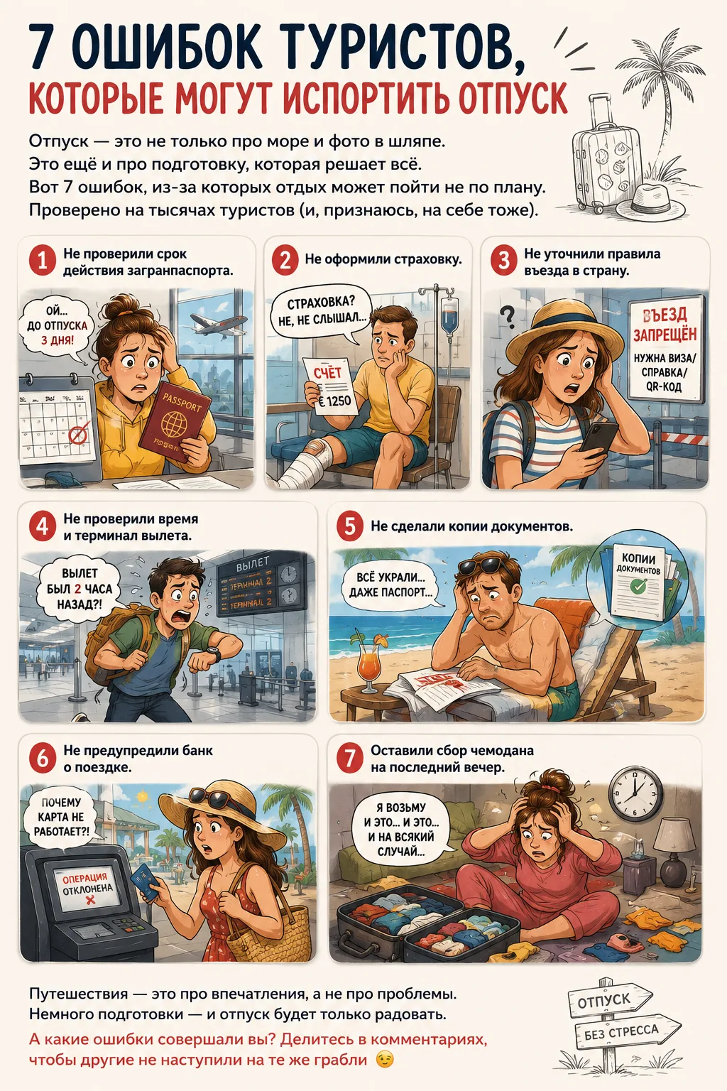 7 ошибок туристов, которые могут испортить отпуск