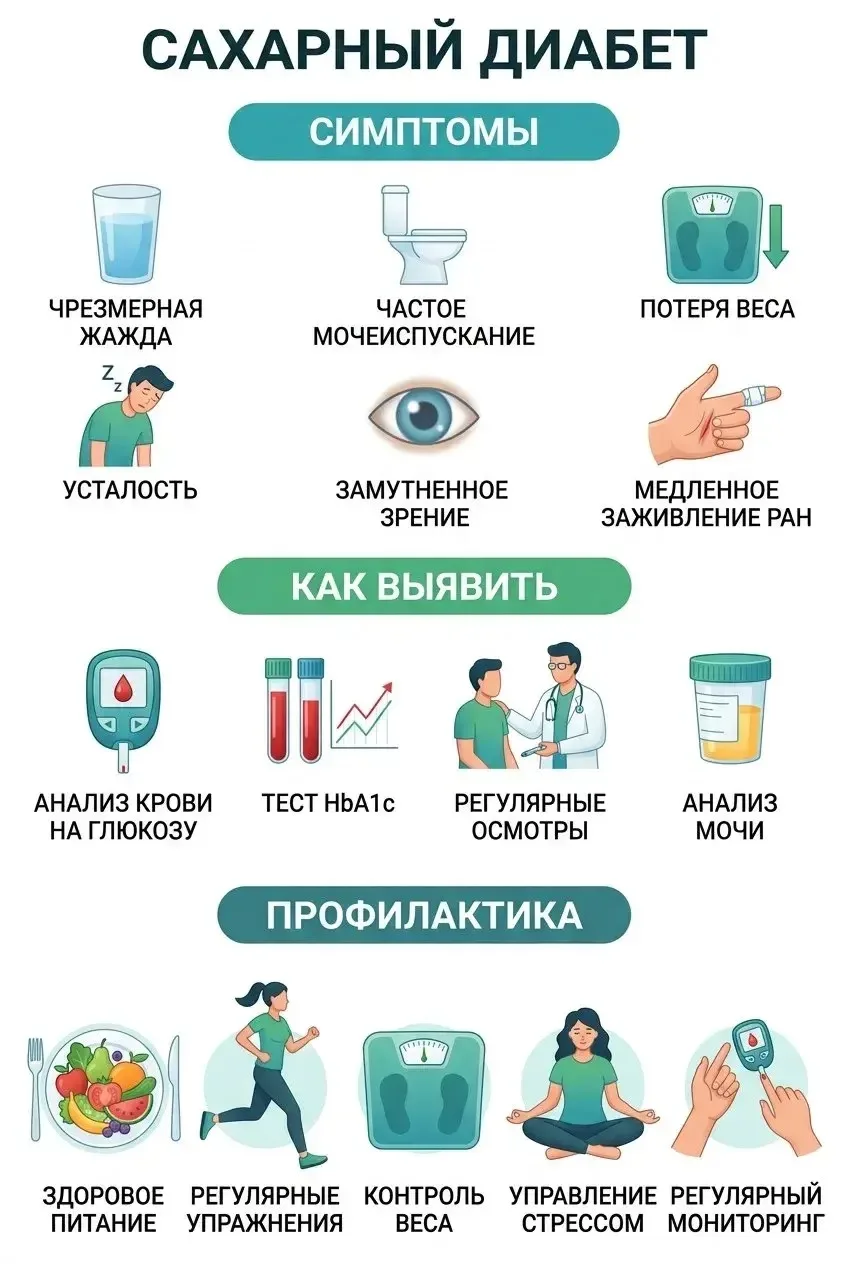🩸 Диагностика сахарного диабета: вовремя узнать — значит сохранить здоровье!

Сахарный диабет 2 тип