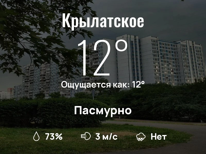 Что с погодой в Крылатском?