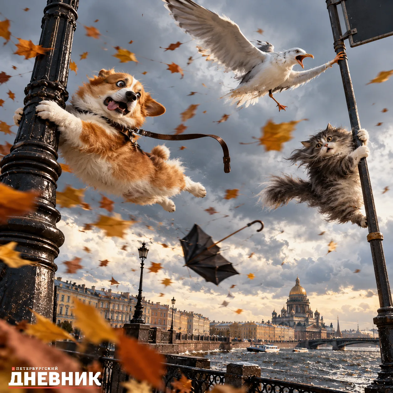 💨 В Петербурге 6 октября ожидается сильный ветер
