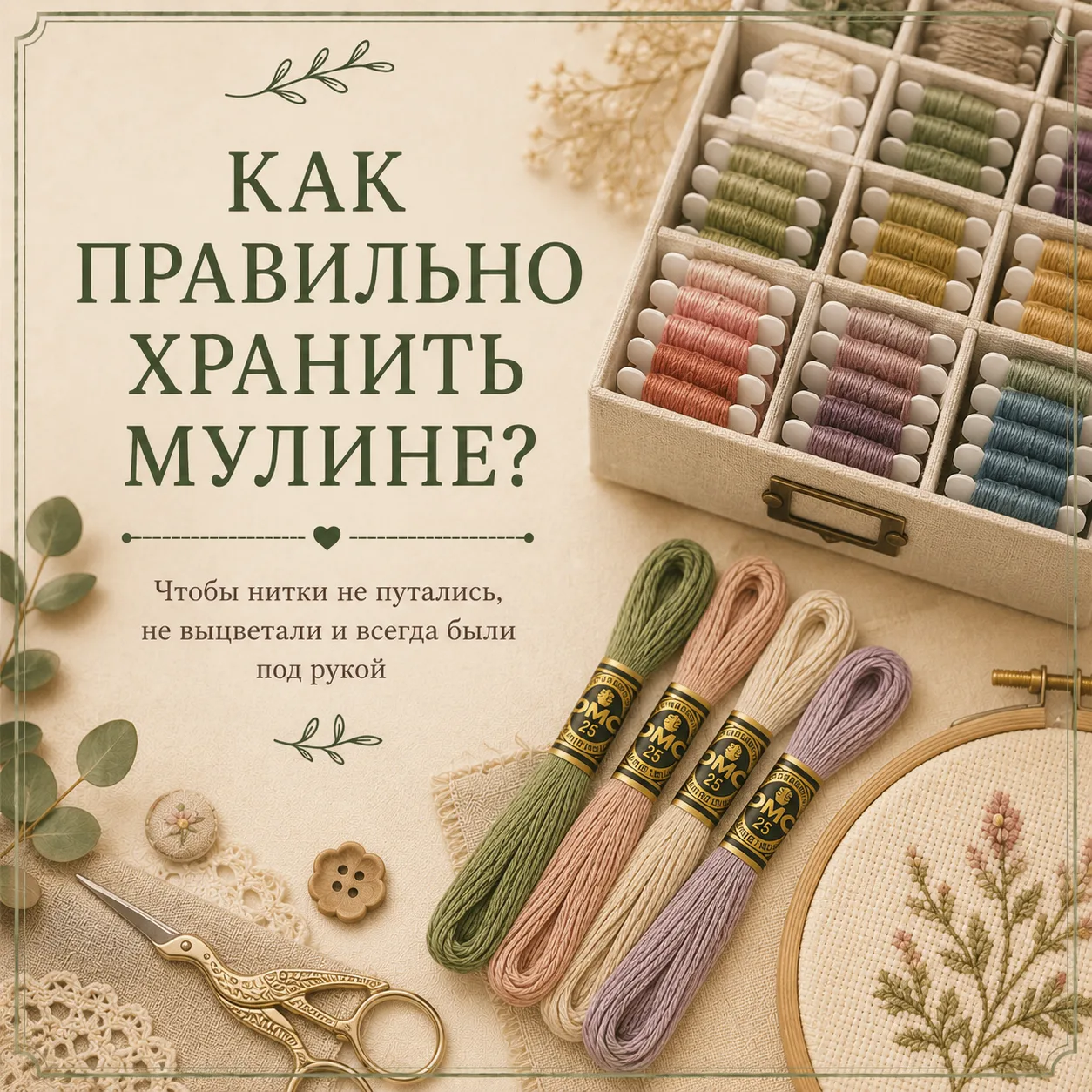 🧵 Полезные карточки: как правильно хранить мулине
