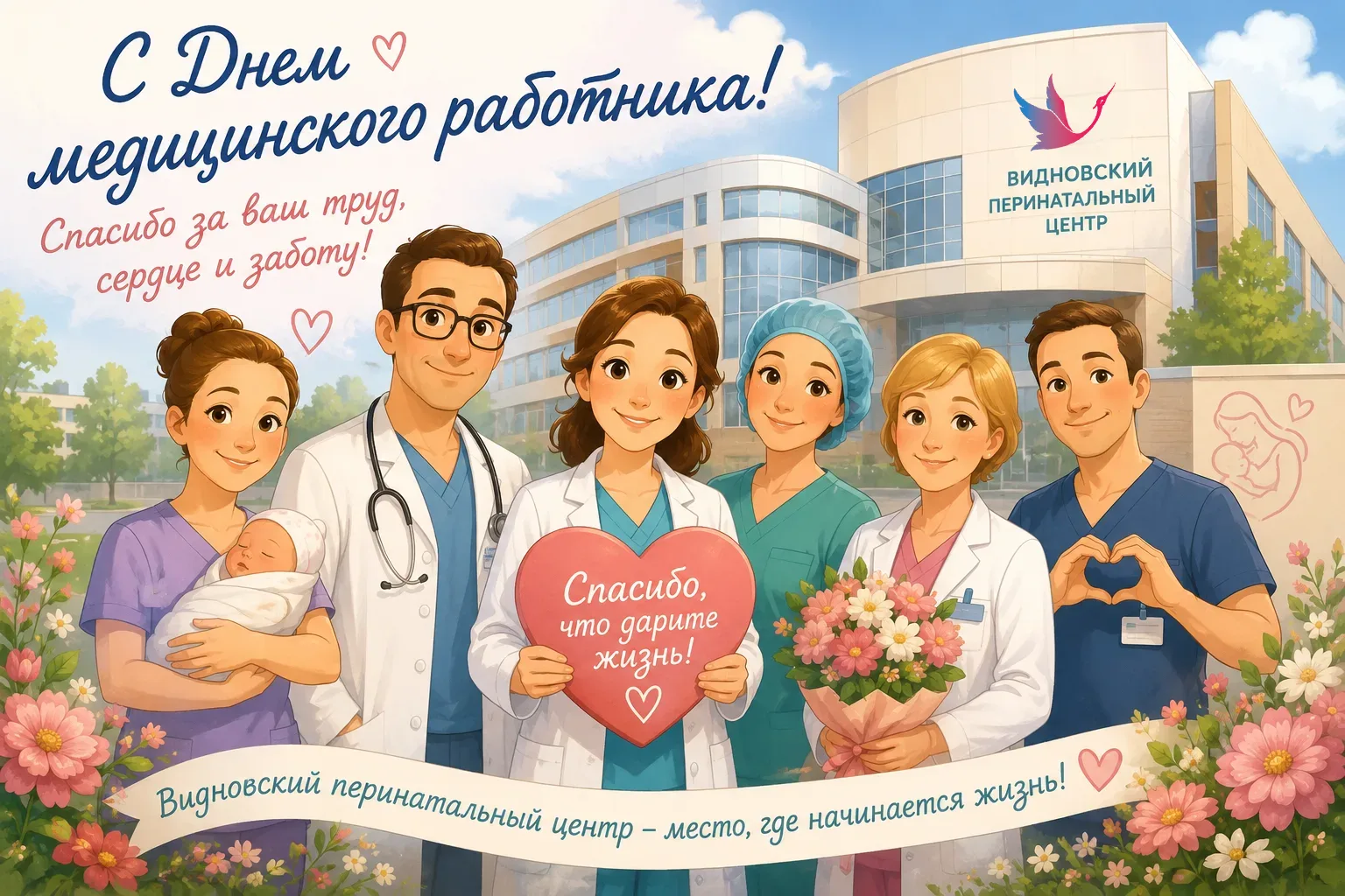 Дорогие коллеги, друзья и все сотрудники Видновского перинатального центра, поздравляем вас с профес