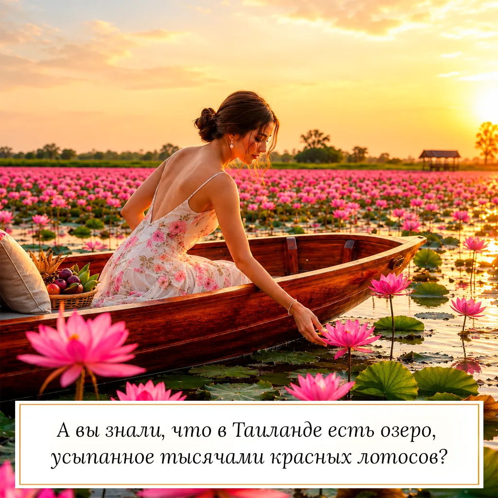 🇹🇭А ВЫ ЗНАЛИ, ЧТО В ТАИЛАНДЕ ЕСТЬ ОЗЕРО, УСЫПАННОЕ ТЫСЯЧАМИ КРАСНЫХ ЛОТОСОВ?