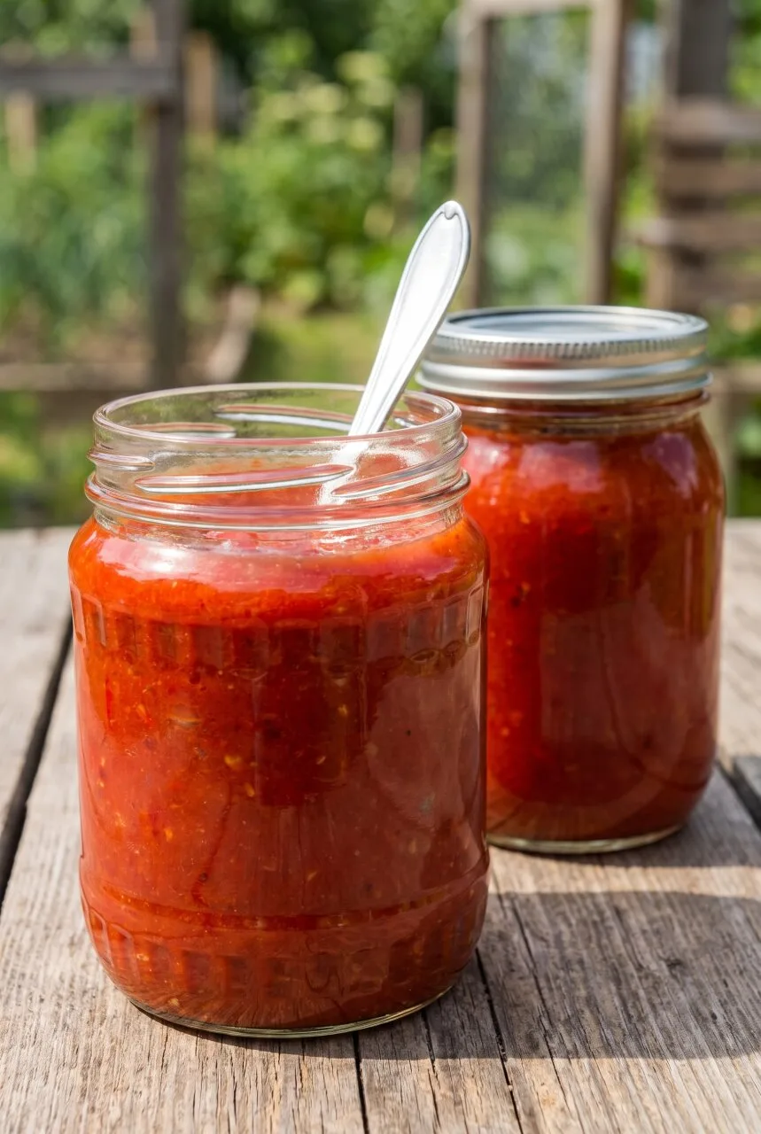 Соус выходит густым, с заметными кусочками овощей и бодрой остротой, которая не перебив...