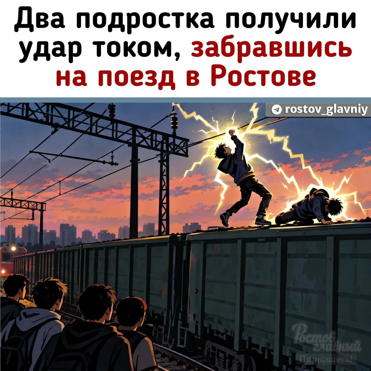 ⚡ Подростки залезли на грузовой поезд в Ростове и получили удар током!