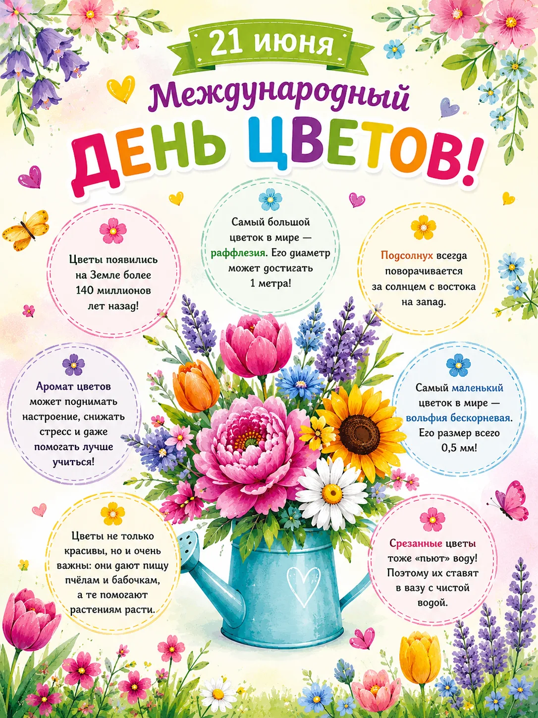 🌼 21 июня отмечается Международный день цветка - праздник, который напоминает о красоте и значимост