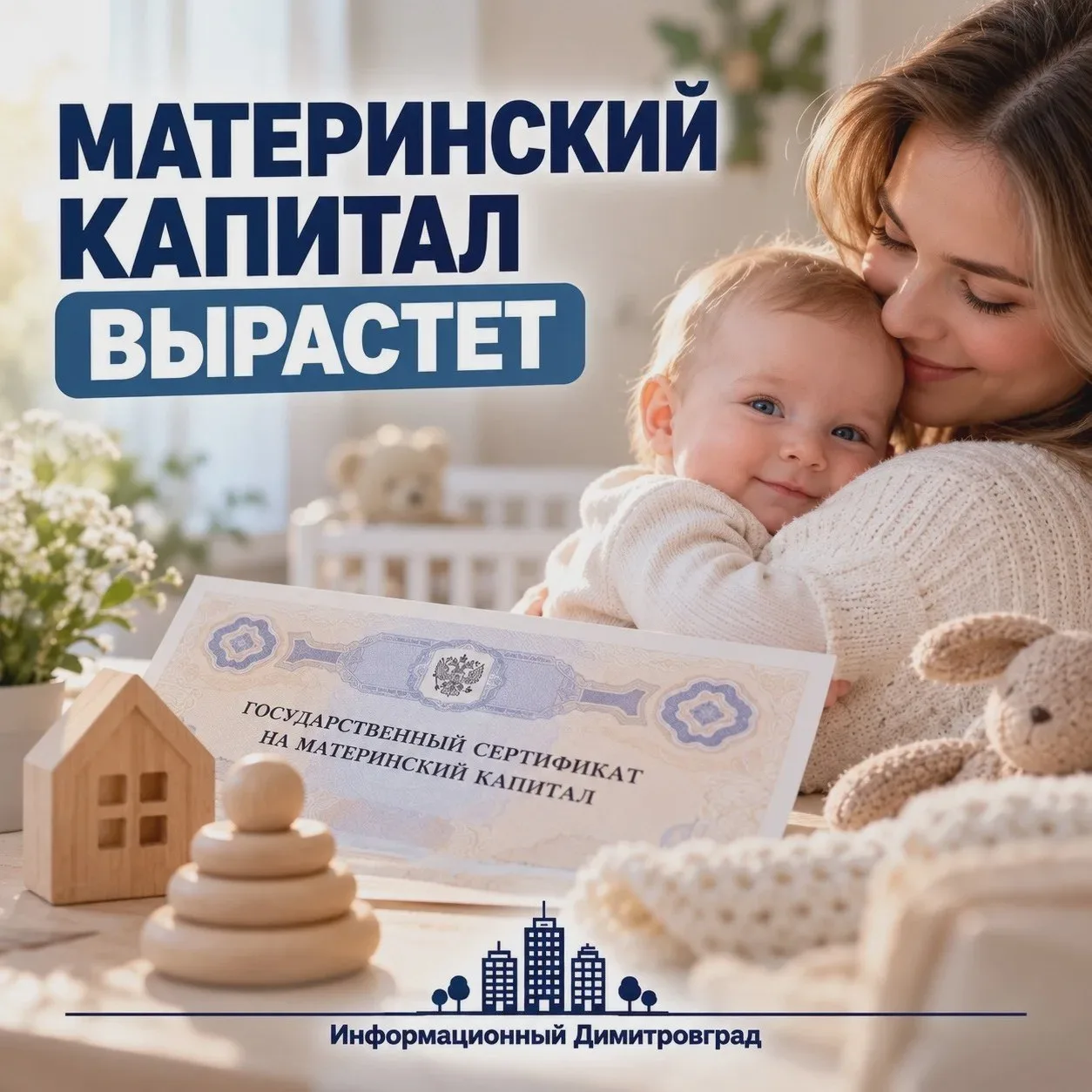 Маткапитал проиндексируют на 6,8% в 2027 году