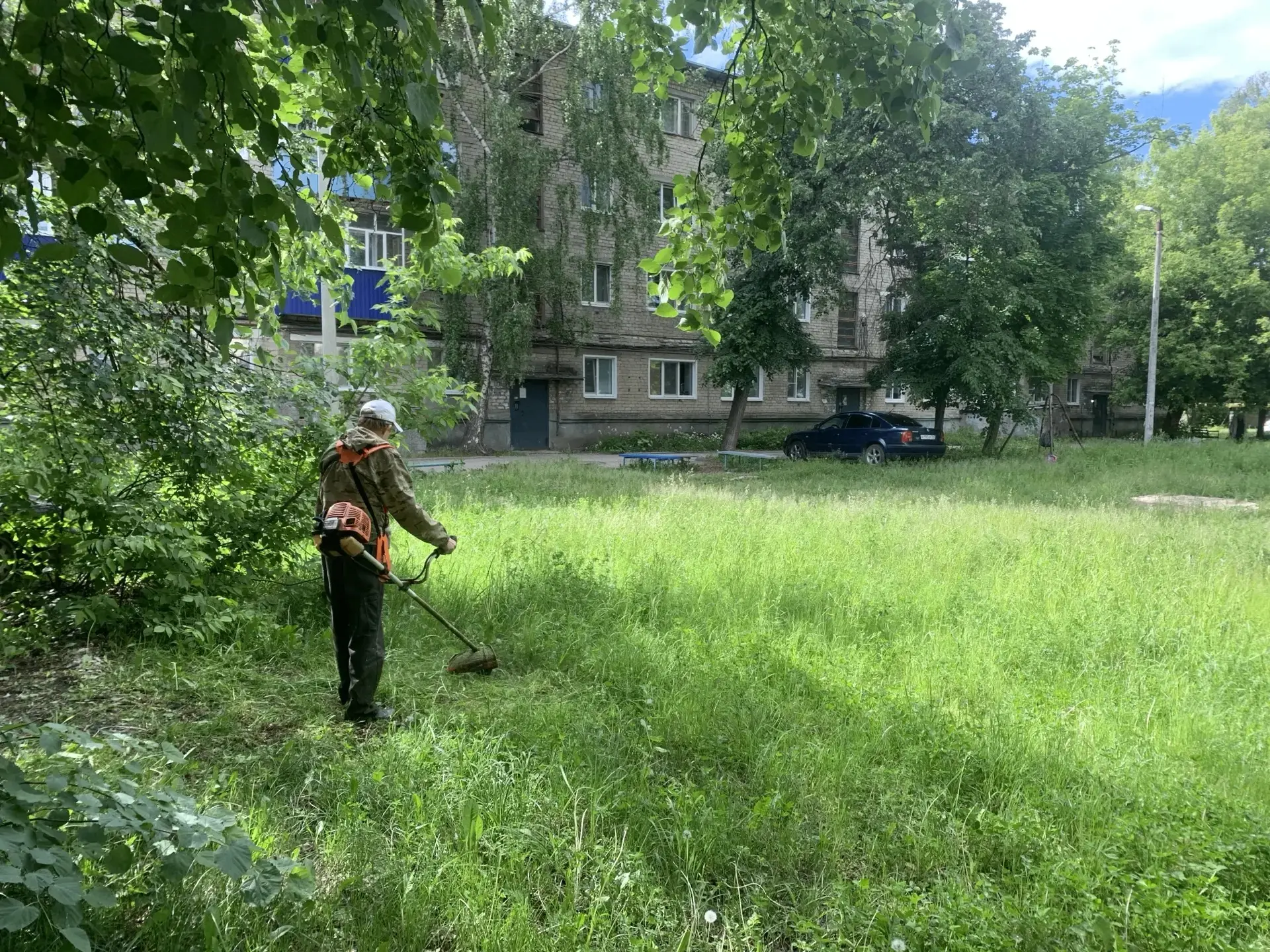 Привели в порядок придомовые территории: покосили разросшуюся траву и обновили краской ...