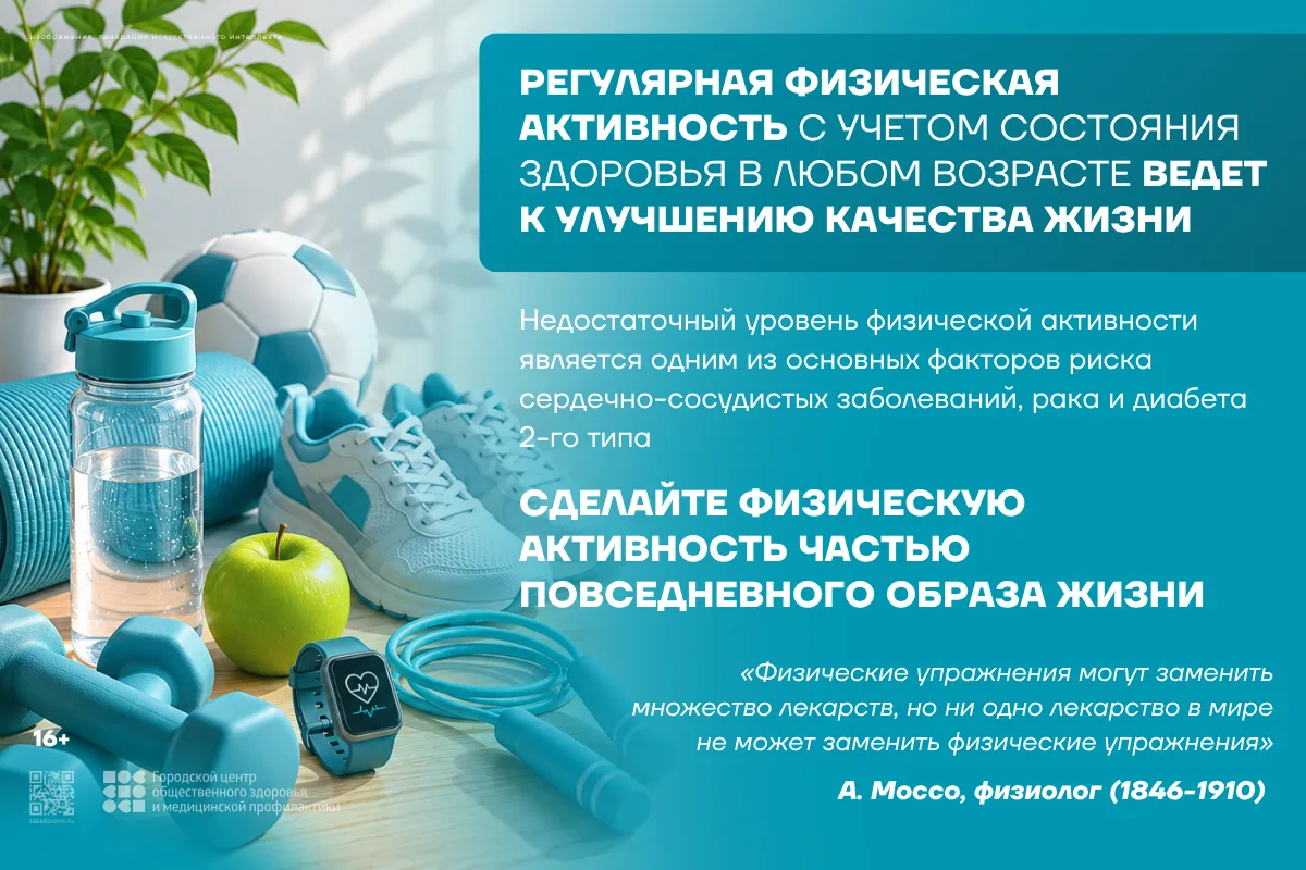 С 8 по 14 июня 2026 г. проходит Неделя информирования о важности физической активности.
✅Физическая 