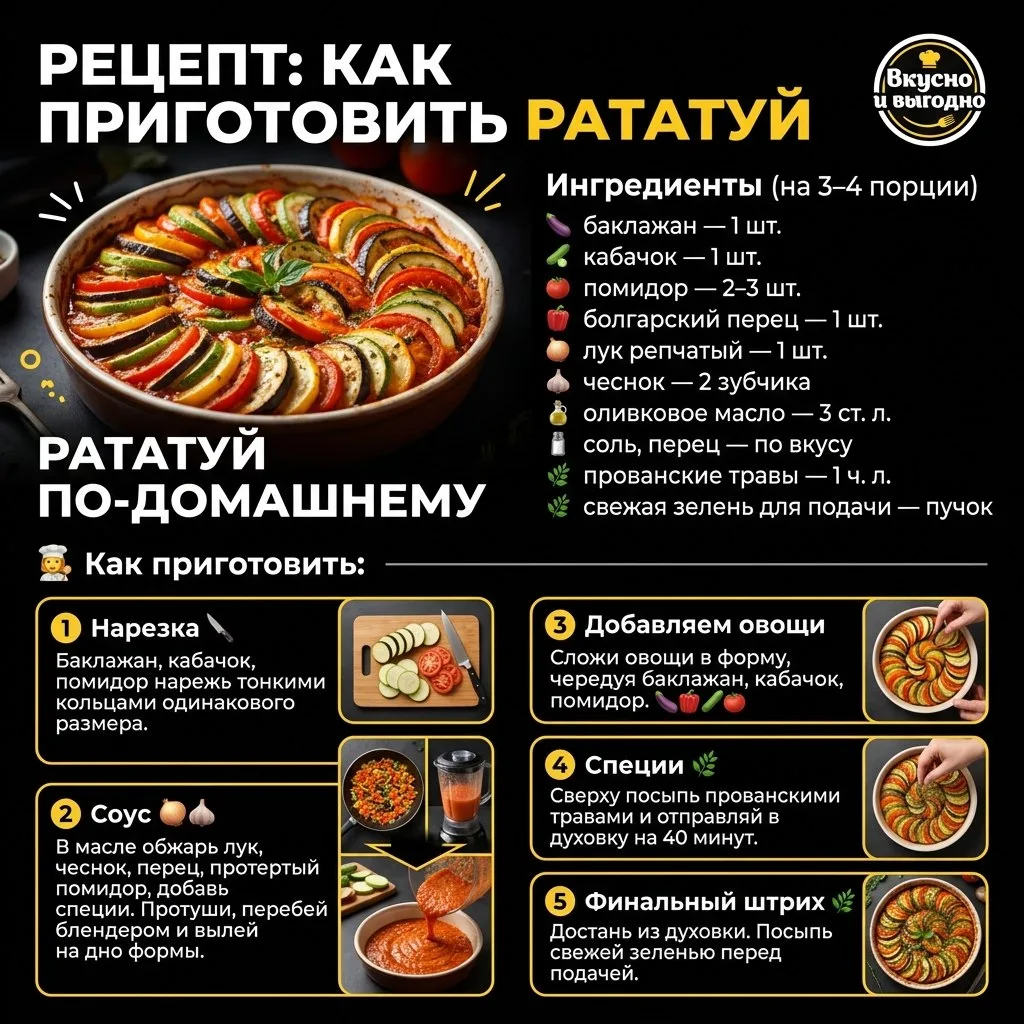 🍆🍅 Рататуй — сезонная сказка в одной сковороде! 🍆🍅